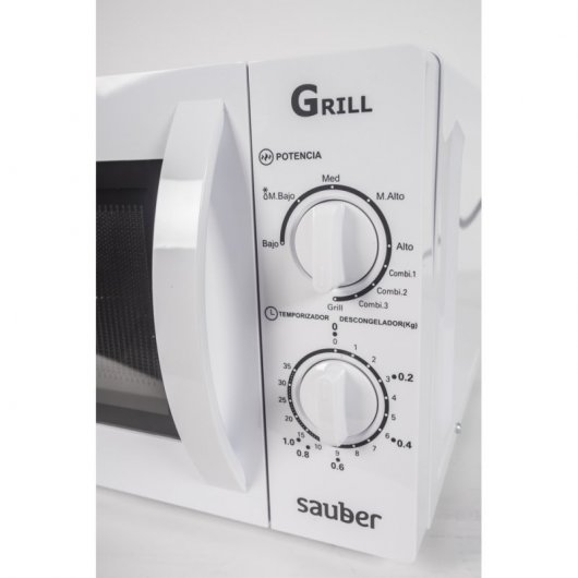 Sauber HMS03WG Microondas con Grill 20L 1000W Blanco
