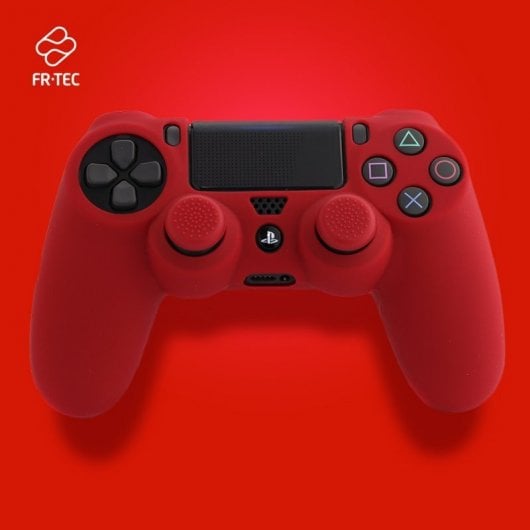 Coque en silicone FR-TEC + Grips Rouge pour PS4