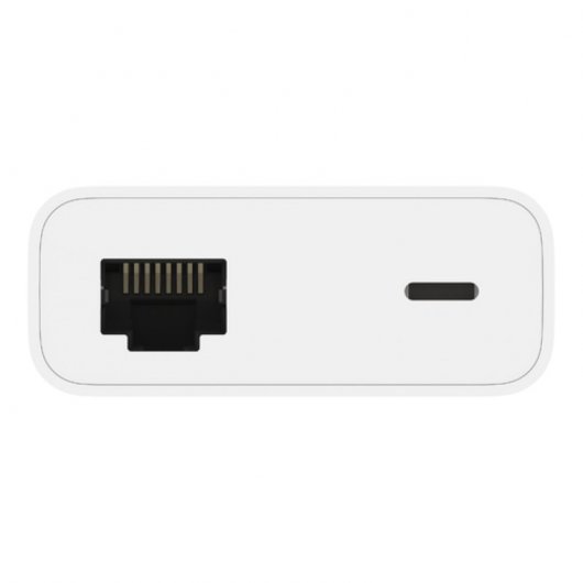 Belkin Adaptador Ethernet + Carga con Conector Lightning Blanco