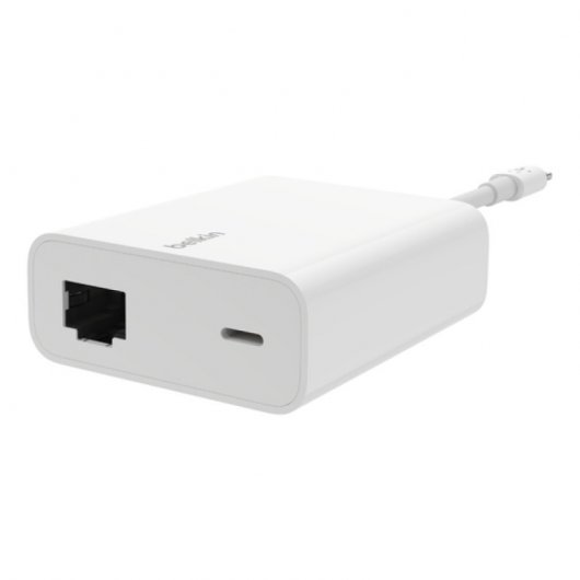 Belkin Adaptador Ethernet + Carga con Conector Lightning Blanco