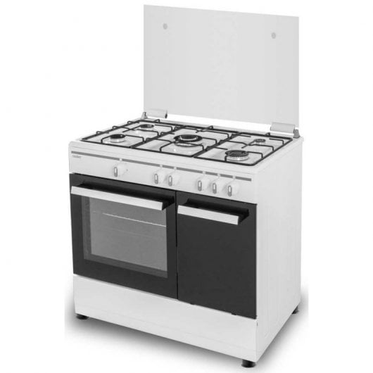 Sauber SCW5GB Cocina de Gas 5 Zonas + Horno Blanca
