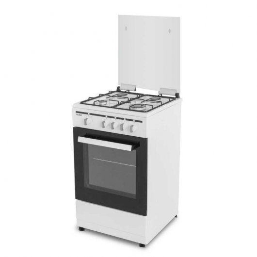 Sauber SCW41GB Cocina de Gas 4 Zonas + Horno Blanco