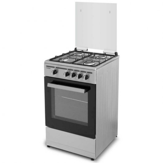 Sauber SCI4GN Cocina de Gas Natural 4 Zonas + Horno Inox