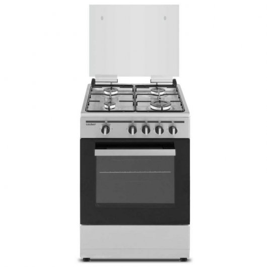 Sauber SCI4GN Cocina de Gas Natural 4 Zonas + Horno Inox