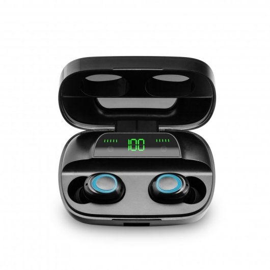 Unotec TWIN 5 Auriculares Bluetooth con Powerbank Negro