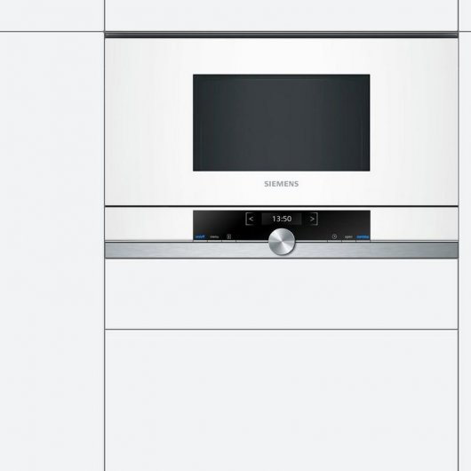 Siemens iQ700 BF634LGW1 Micro-onde encastrable 21L 900W Blanc/Inox