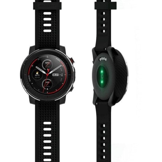 Amazfit Stratos 3 Bluetooth WiFi GPS 48,6mm TFT Preto Resistente à Água 5ATM Pulsómetro