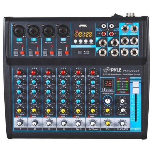Pyle PMXU83BT Mesa de Mezclas 8 Canales