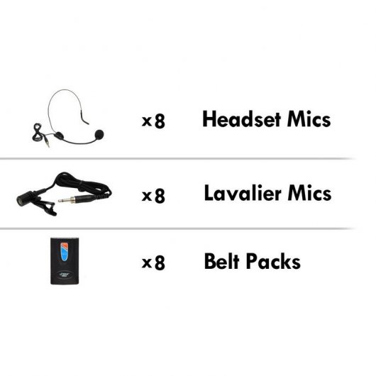 Pyle PDWM8900 Sistema de Micrófonos Inalámbricos 8 Canales