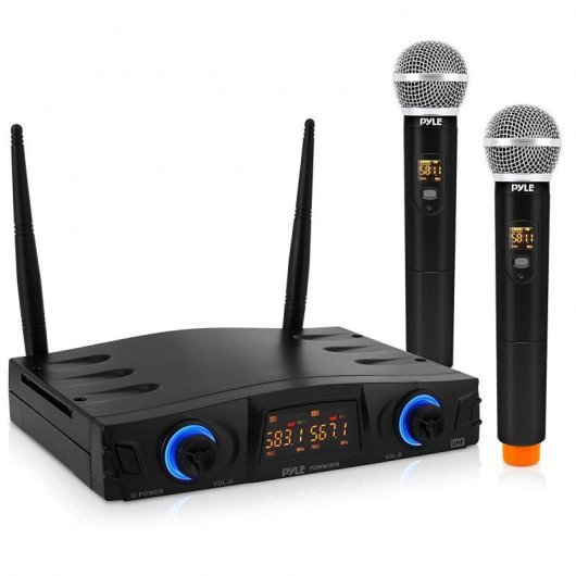 Pyle PDWM2950 Sistema de Micrófonos de Mano Inalámbricos UHF