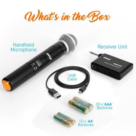 Pyle PDWM13UH Sistema de Micrófono de Mano Inalámbrico UHF