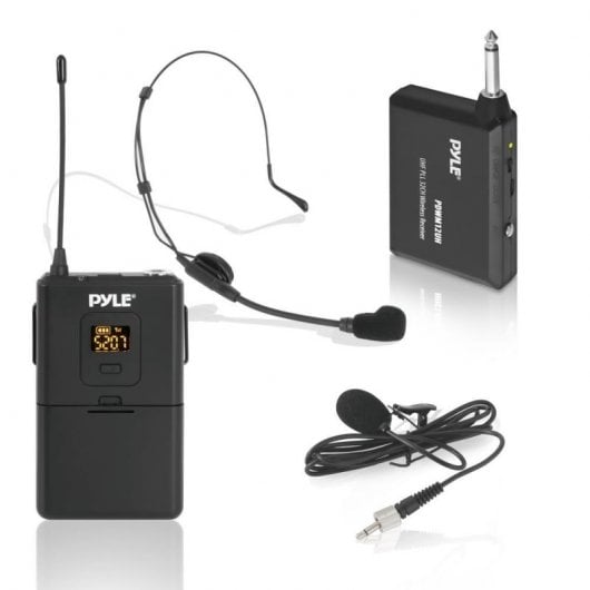 Pyle PDWM12UH Módulo Transmissor com Microfone/Auricular + Microfone Sem Fios de Lapela