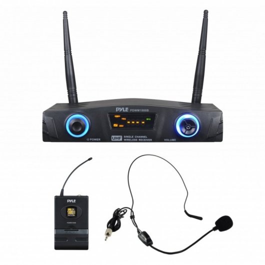 Pyle PDWM1988B Sistema de Micrófono Inalámbrico UHF