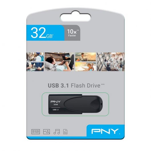 PNY Attache 4 lecteur USB flash 32 Go USB Type-A 3.2 Gen 1 (3.1 Gen 1) Noir