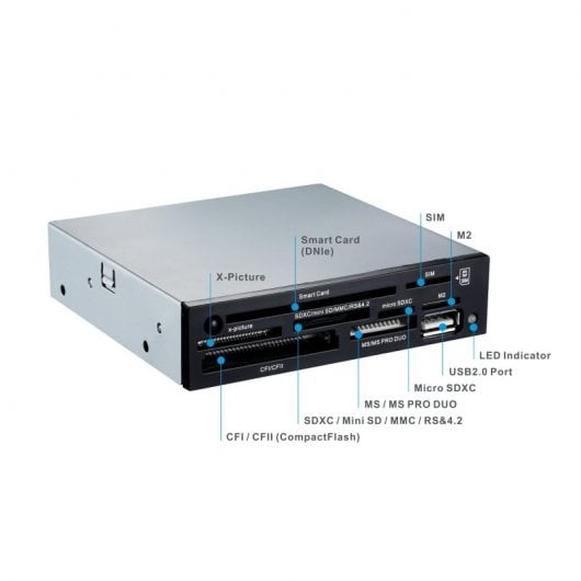 TooQ TQR-202B Leitor de Cartões Interno 3.5" + USB 2.0 + DNIe + SIM Preto