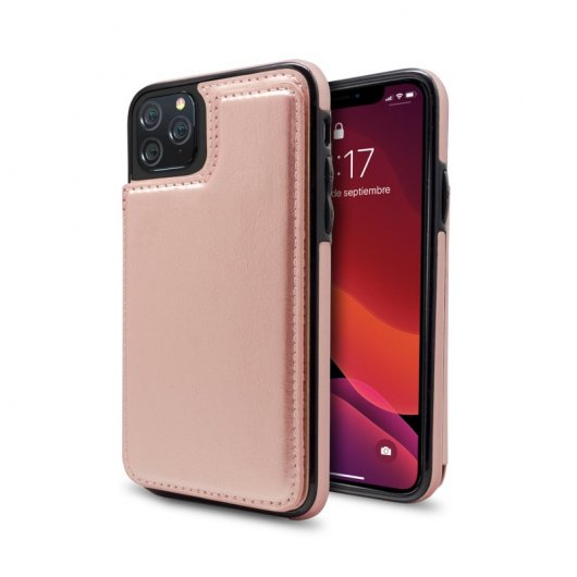 Nueboo Wallex Funda de Piel Rosa Dorado para iPhone 11 Pro Max