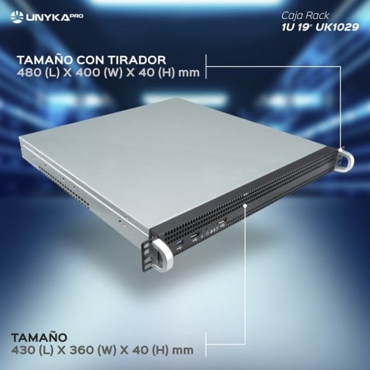 UNYKAch UK1029 Caja Rack 19" 1U Negra