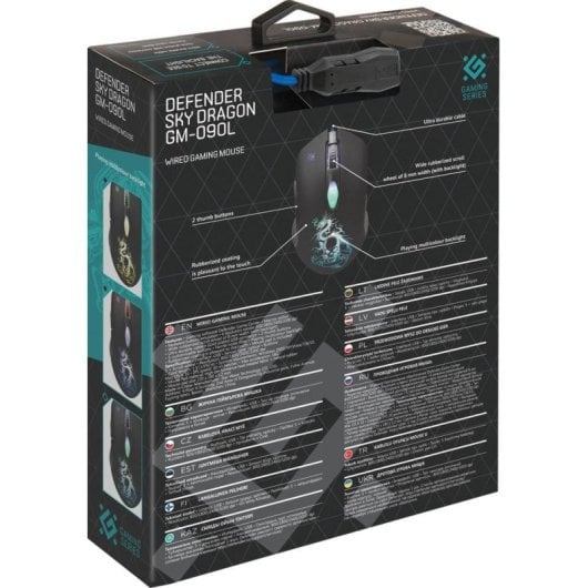 Souris UNYKAch GM-090L 3200 DPI Optique Main Droite Noir Gaming