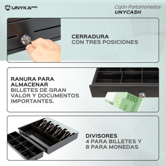 UNYKAch Cajón Portamonedas Negro