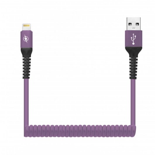 Nueboo Cable Lightning 8 Pin Helicoidal Reforzado Morado