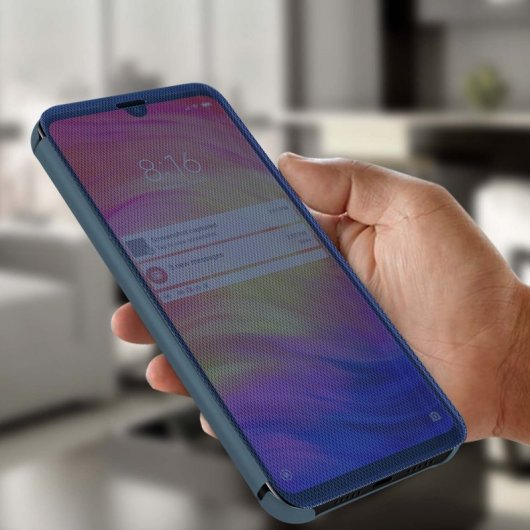 Avizar Funda Translúcida Acabado Surcado Azul para Xiaomi Redmi Note 7