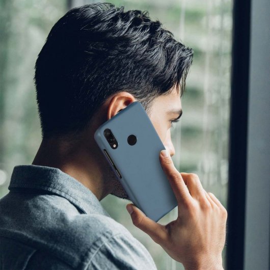 Avizar Funda Translúcida Acabado Surcado Azul para Xiaomi Redmi Note 7