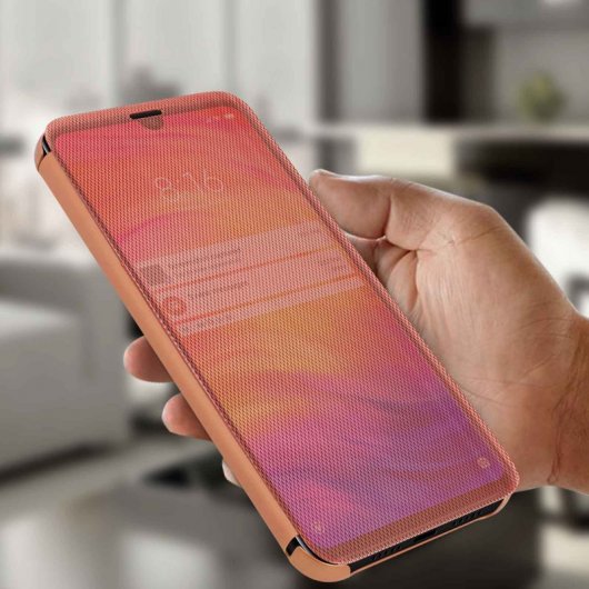 Avizar Funda Translúcida Acabado Surcado Oro Rosa para Xiaomi Redmi Note 7