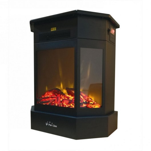 Purline CHE-300 Chimenea Eléctrica de Suelo con Mando 2000W Negra