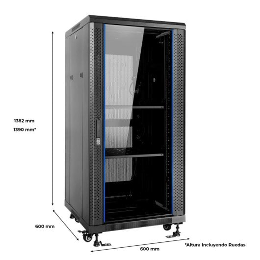 Aiten Data Armario Rack Suelo 19" 27U 600 x 600 x 1390 mm Montado con Accesorios