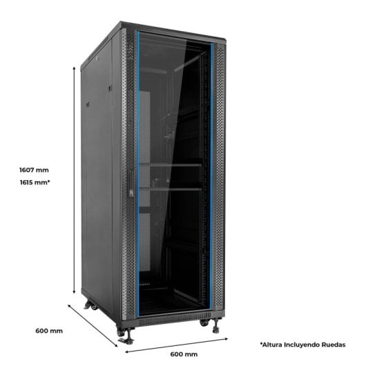 Armadio Rack da Pavimento Aiten Data 19" 32U 600 x 600 x 1615 mm Assemblato con Accessori
