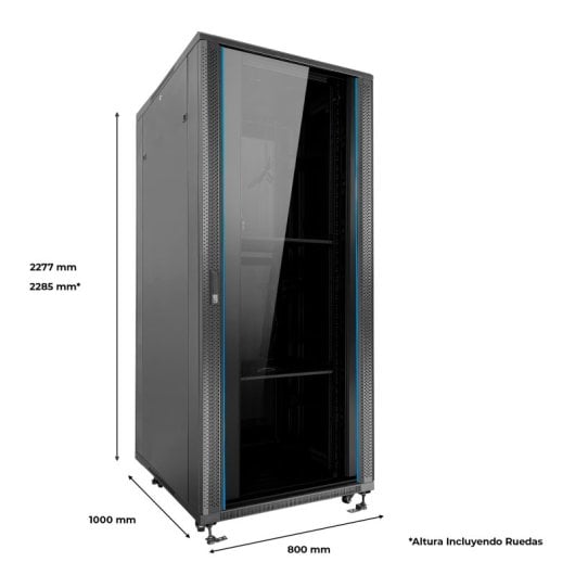 Aiten Data Armario Rack Suelo 19' 47U 800 x 1000 x 2285 mm montado con accesorios