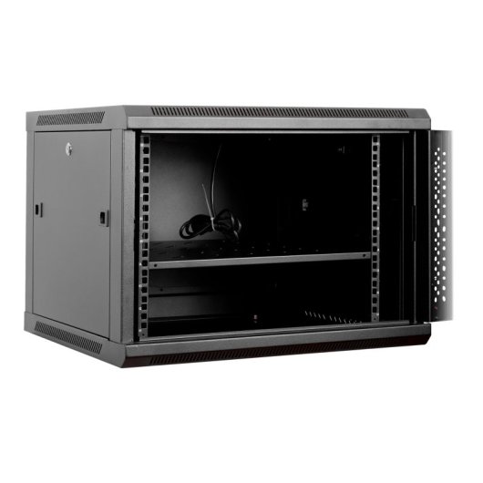 Aiten Data Rack-Schrank zur Wandmontage, 19 Zoll, 9 HE, 600 x 450 x 520 mm, montiert mit Zubehör