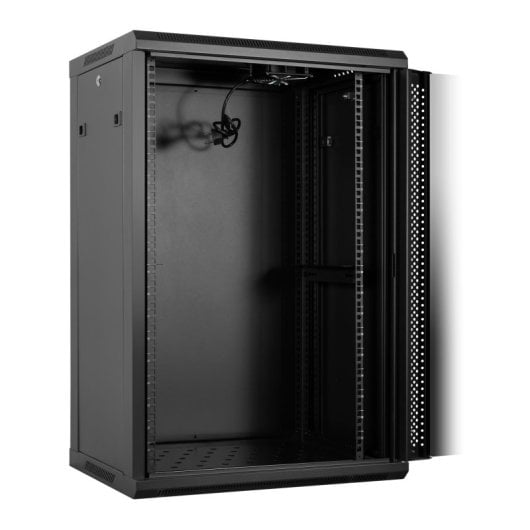 Aiten Data Rack-Schrank zur Wandmontage, 19 Zoll, 18 HE, 600 x 450 x 910 mm, montiert mit Zubehör