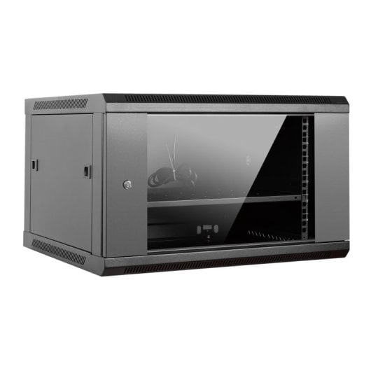 Aiten Data Armario Rack Mural 19" 6U 600 x 600 x 370 mm Montado con Accesorios