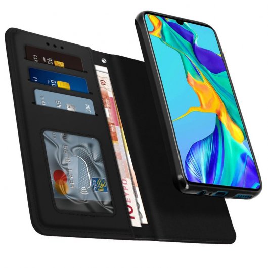 Avizar Funda Monedero Extraíble Negra para Huawei P30