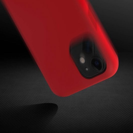 Avizar Capa de Silicone Semirrígida Mate Suave Vermelha para iPhone 11