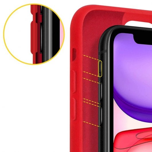 Avizar Capa de Silicone Semirrígida Mate Suave Vermelha para iPhone 11