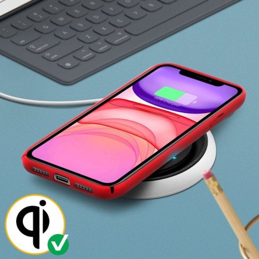 Avizar Capa de Silicone Semirrígida Mate Suave Vermelha para iPhone 11