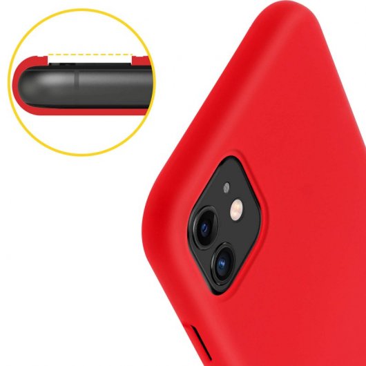 Avizar Capa de Silicone Semirrígida Mate Suave Vermelha para iPhone 11