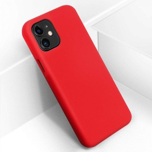 Avizar Capa de Silicone Semirrígida Mate Suave Vermelha para iPhone 11