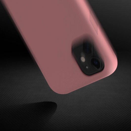 Avizar Funda de Silicona Semirrígida Mate Suave Rosa para iPhone 11