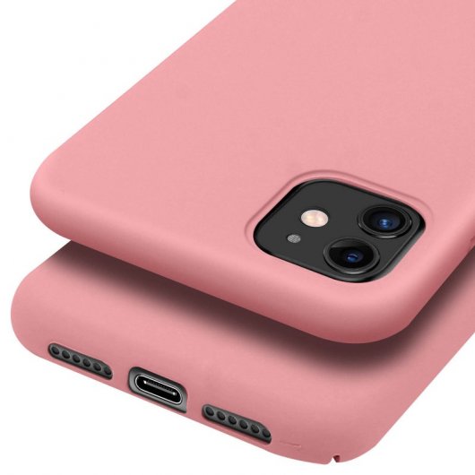 Avizar Funda de Silicona Semirrígida Mate Suave Rosa para iPhone 11