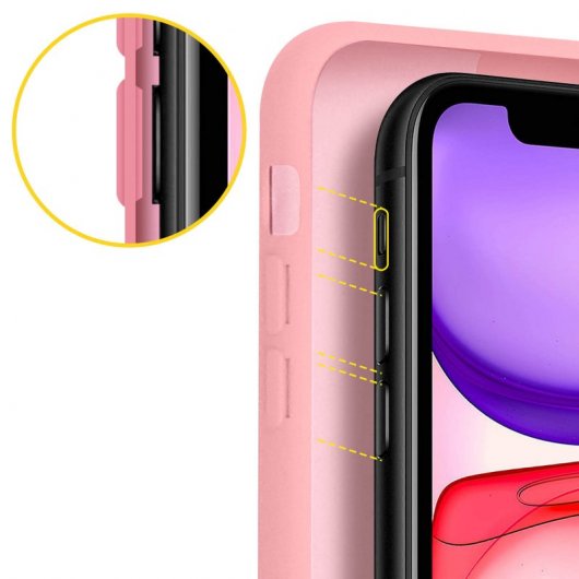 Avizar Funda de Silicona Semirrígida Mate Suave Rosa para iPhone 11