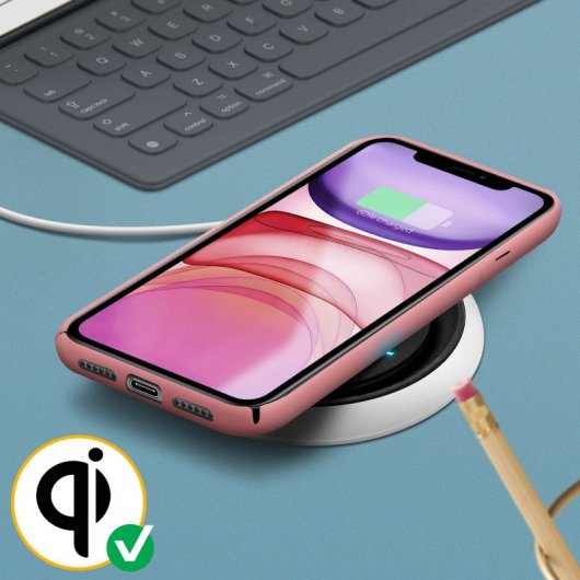 Avizar Funda de Silicona Semirrígida Mate Suave Rosa para iPhone 11