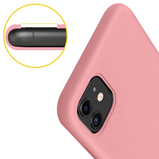 Avizar Funda de Silicona Semirrígida Mate Suave Rosa para iPhone 11
