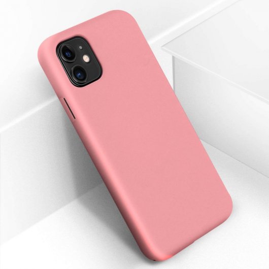 Avizar Funda de Silicona Semirrígida Mate Suave Rosa para iPhone 11