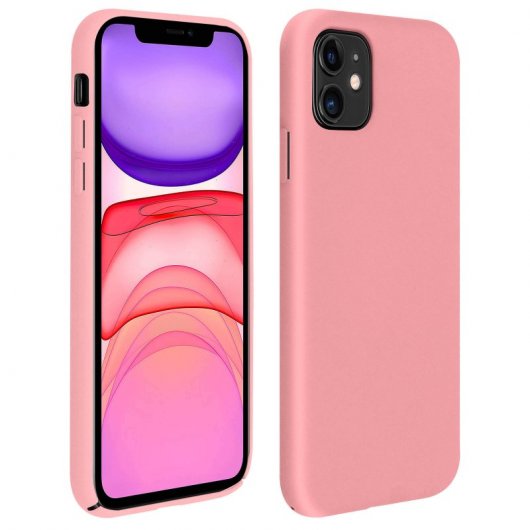 Avizar Funda de Silicona Semirrígida Mate Suave Rosa para iPhone 11