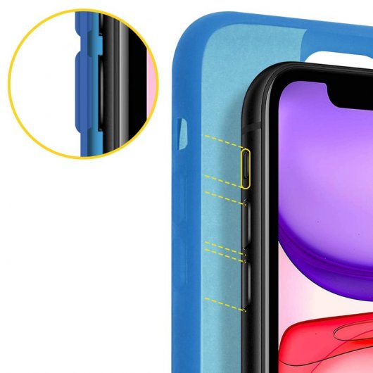 Avizar Funda de Silicona Semirrígida Mate Suave Azul para iPhone 11