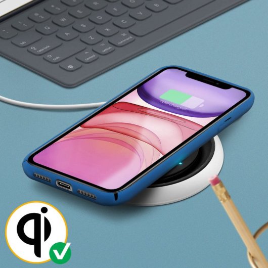 Avizar Funda de Silicona Semirrígida Mate Suave Azul para iPhone 11