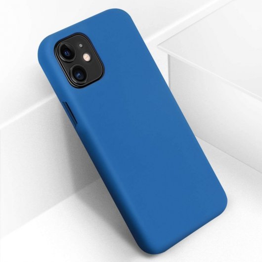 Avizar Funda de Silicona Semirrígida Mate Suave Azul para iPhone 11